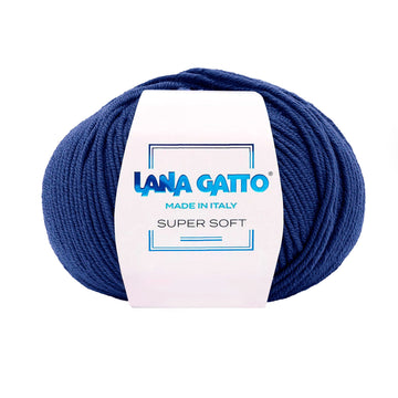 Gomitolo 100% Pura Lana Vergine Merino Extrafine, Lana Gatto Linea Super Soft - Tonalità Blu