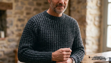 maglione uomo in lana indossato