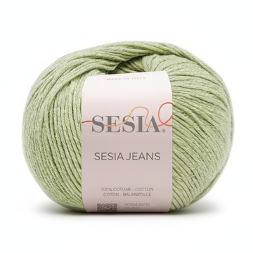 Gomitolo 100% Cotone pettinato melange, Sesia Jeans - Tonalità Verde e Azzurro