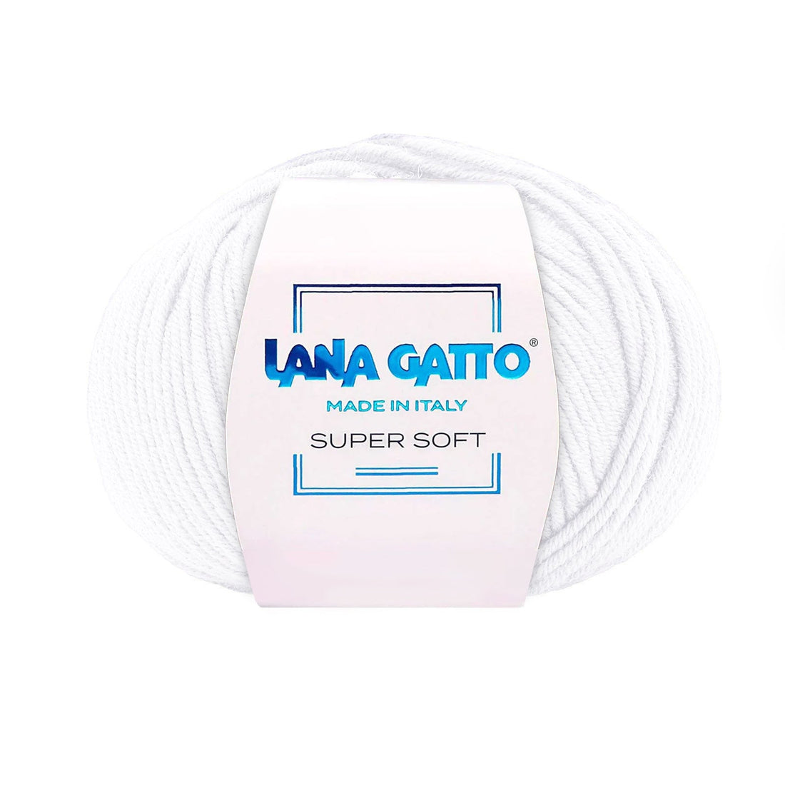Gomitolo 100% Pura Lana Vergine Merino Extrafine, Lana Gatto - Bianco