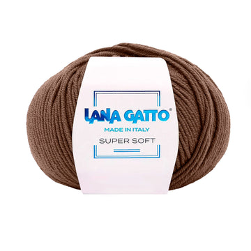 100% Pure Virgin Merino Wool Extrafine, Lana Gatto Super Soft Line - Brown Colors