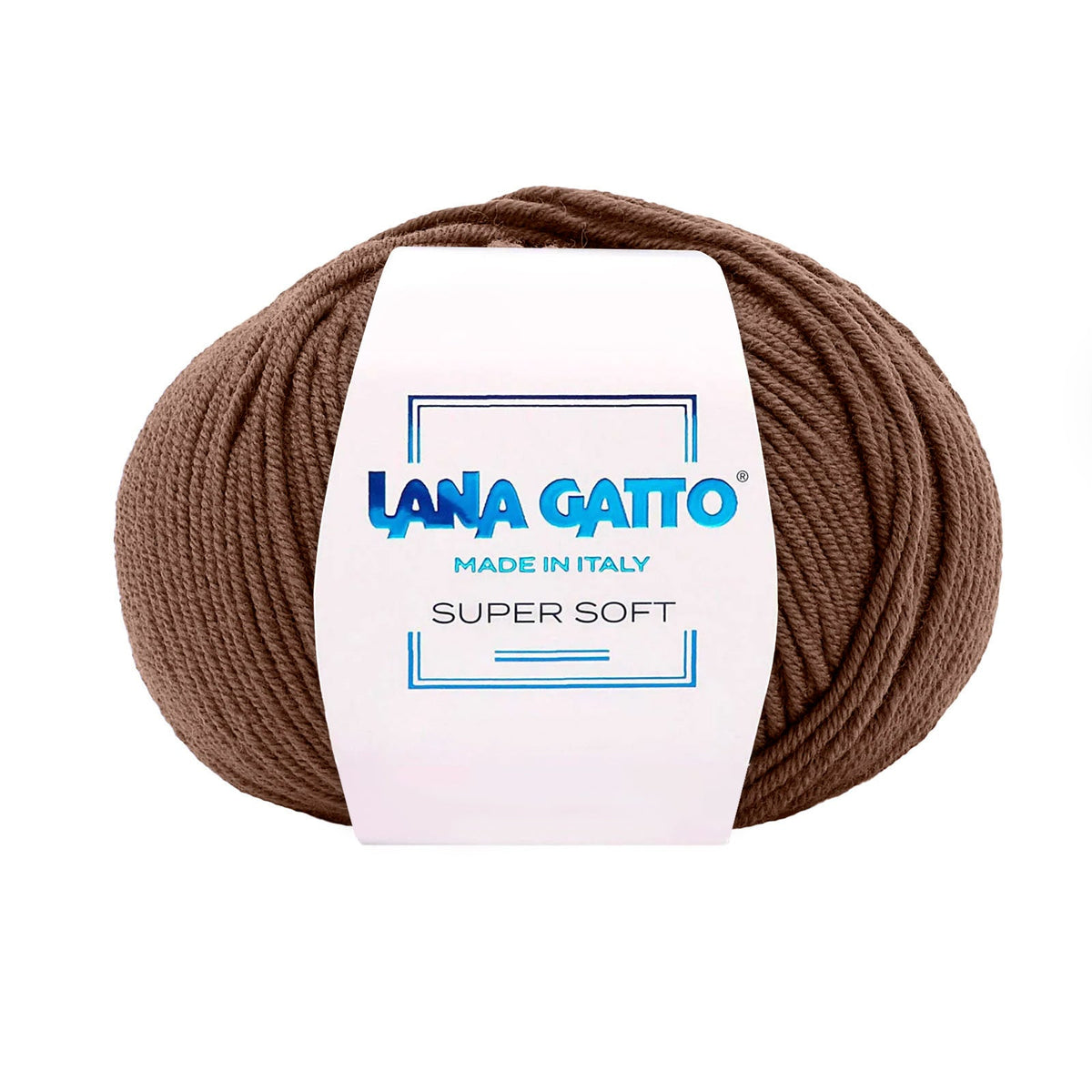 Gomitolo 100% Pura Lana Vergine Merino Extrafine, Lana Gatto - Marrone Terra