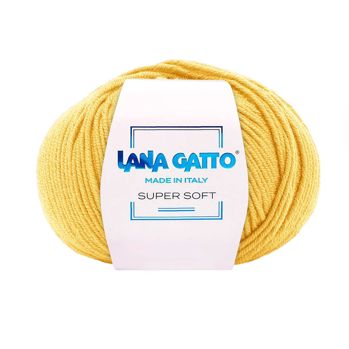 Gomitolo 100% Pura Lana Vergine Merino Extrafine, Lana Gatto - Giallo Medio