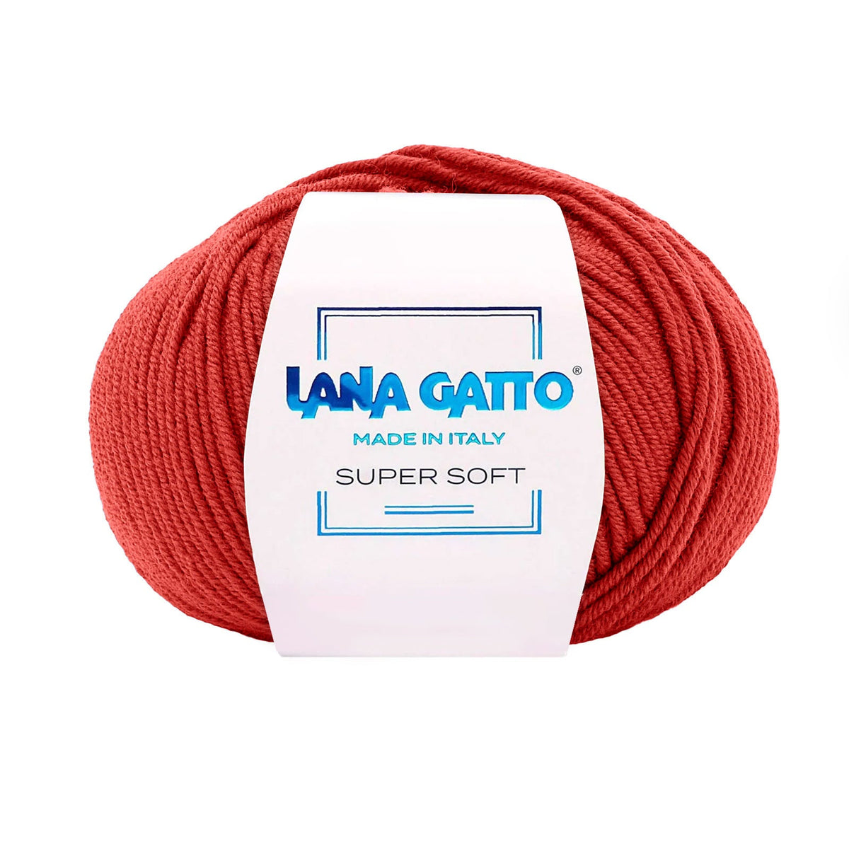 Gomitolo 100% Pura Lana Vergine Merino Extrafine, Lana Gatto - Rosso Scuro