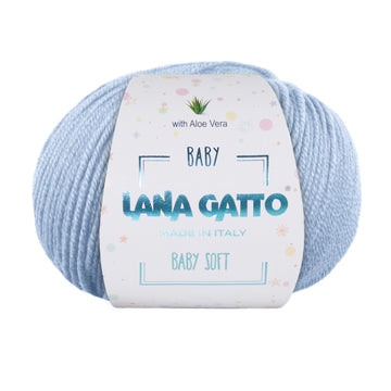 Garnnystan 100% ren ny merinoull extrafine med Aloe Vera, Lana Gatto - Gröna och ljusblå nyanser