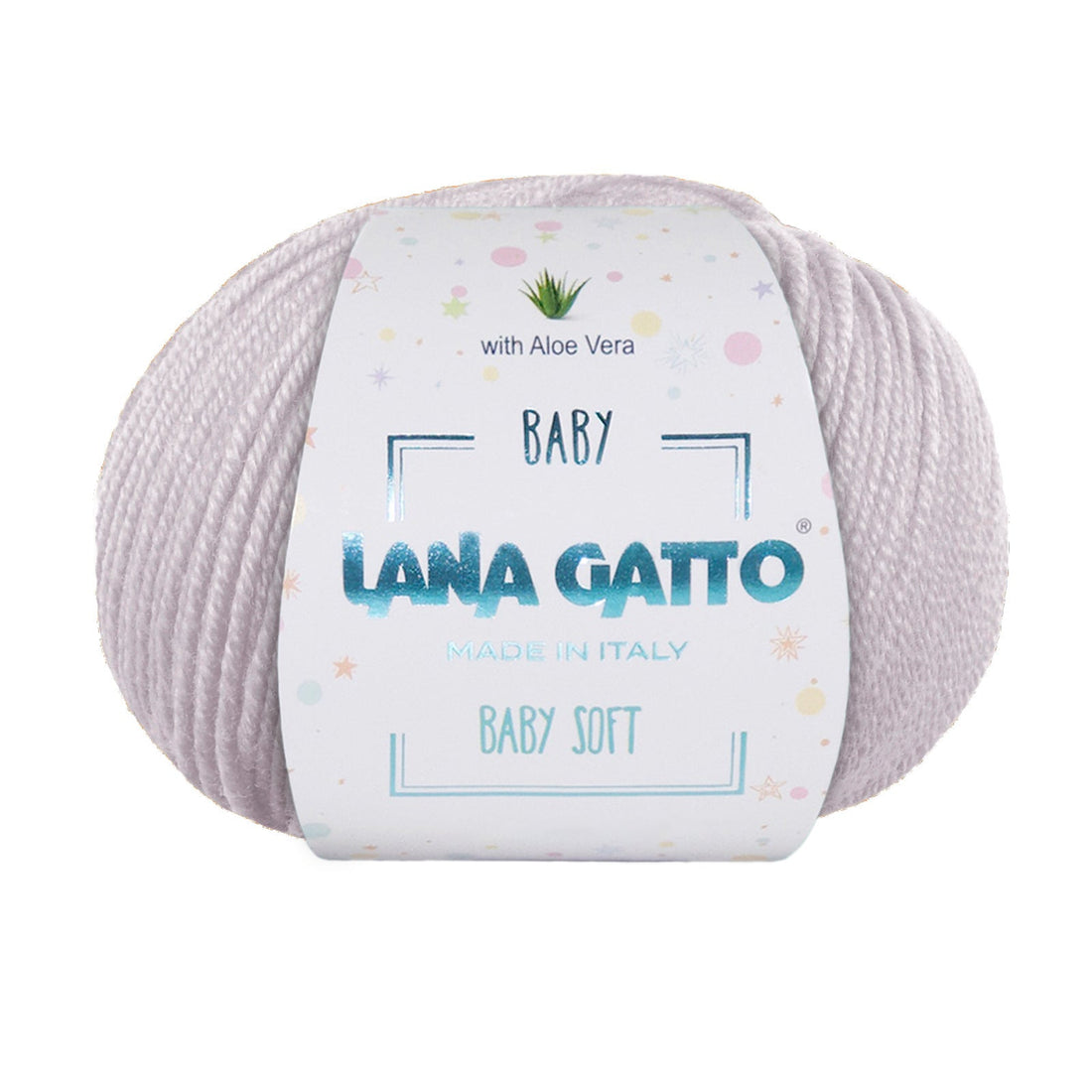Gomitolo 100% Pura Lana Vergine Merino Extrafine con Aloe Vera, Lana Gatto - Grigio perla