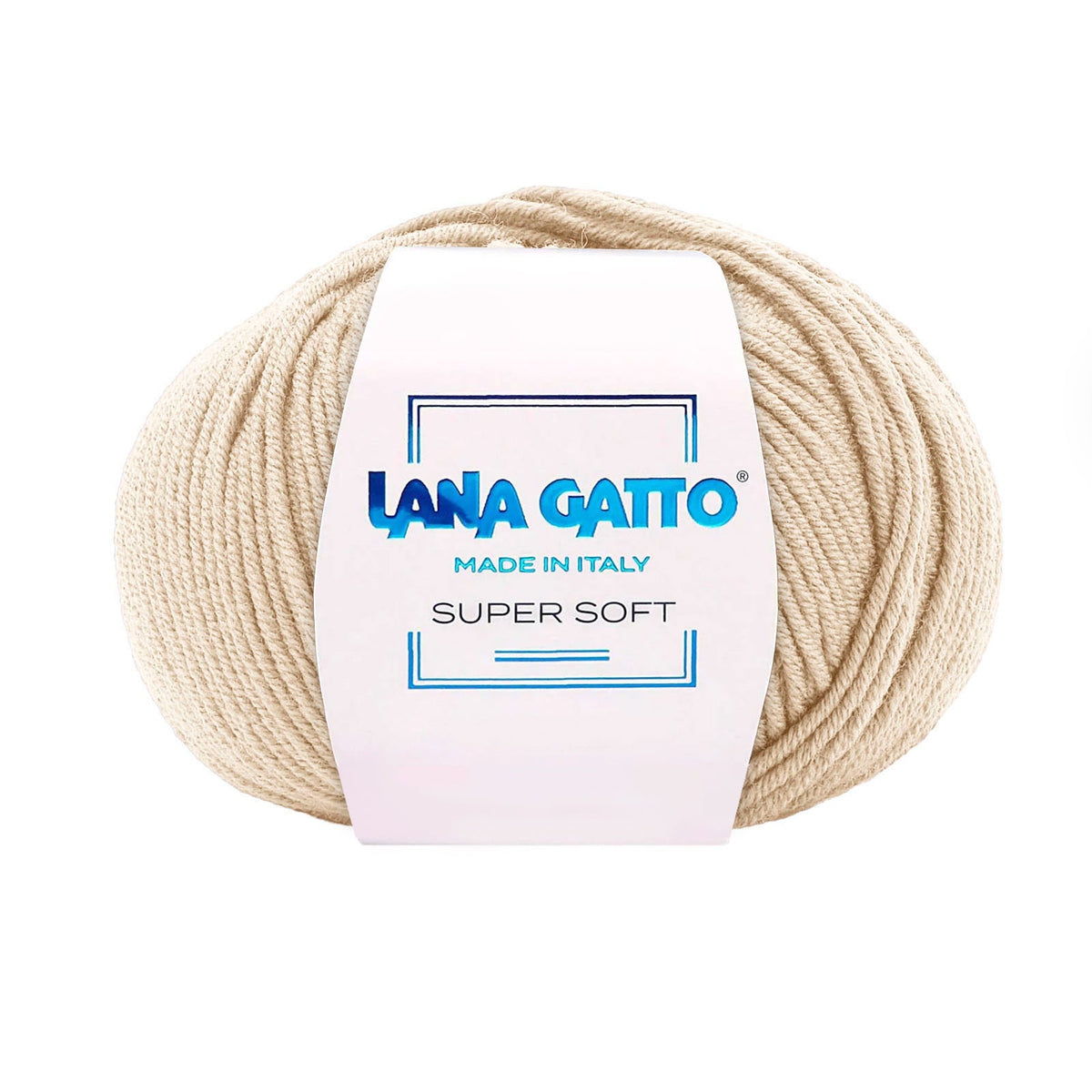 Gomitolo 100% Pura Lana Vergine Merino Extrafine, Lana Gatto - Beige Naturale