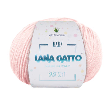 100% Pure Virgin Merino Wool Extrafine, Lana Gatto Baby Soft Line With Aloe Vera - Pink Colors