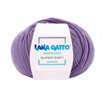 Gomitolo 100% Pura Lana Vergine Merino Extrafine, Lana Gatto - Viola Chiaro
