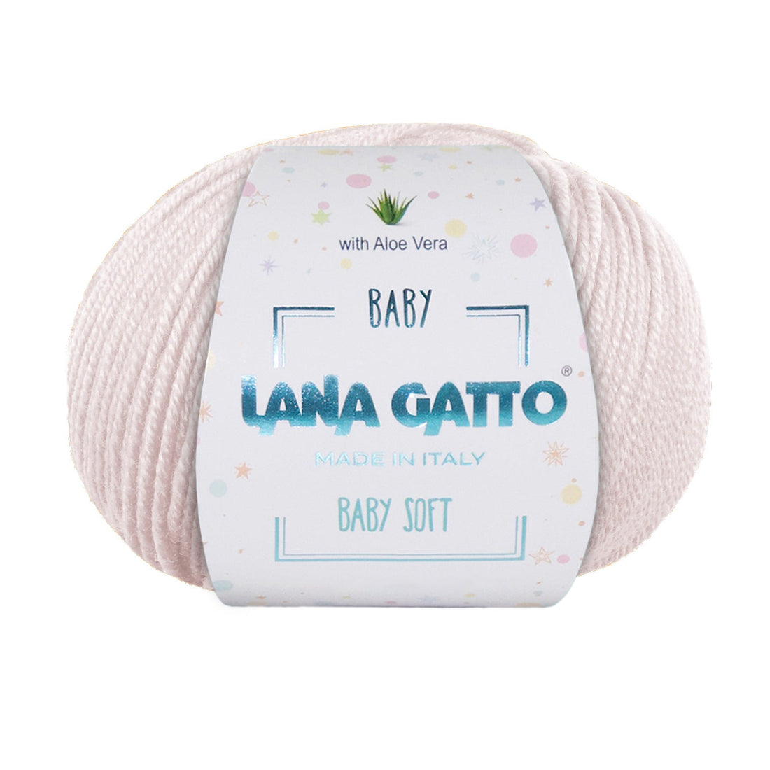 Gomitolo 100% Pura Lana Vergine Merino Extrafine con Aloe Vera, Lana Gatto - Panna