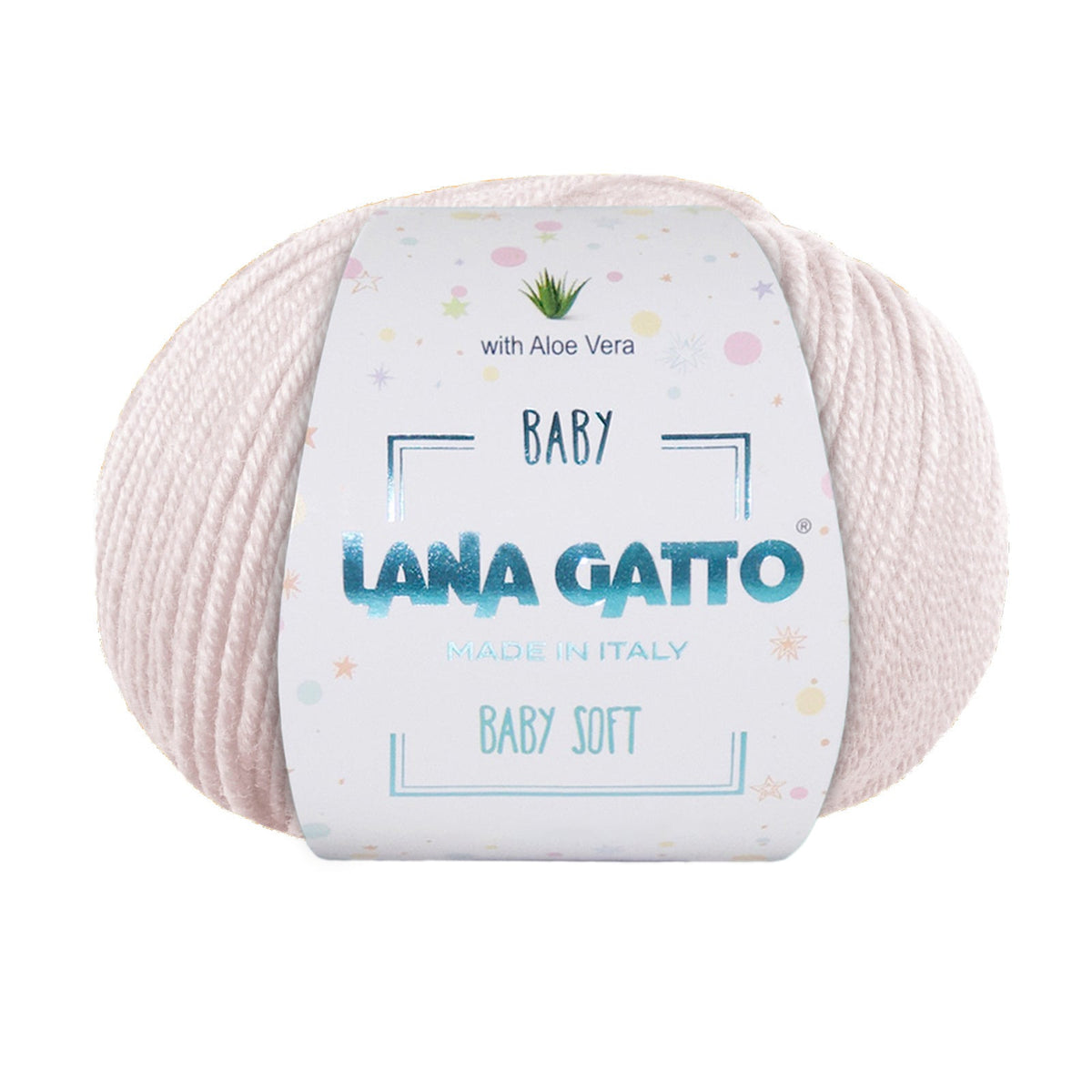 Gomitolo 100% Pura Lana Vergine Merino Extrafine con Aloe Vera, Lana Gatto - Panna