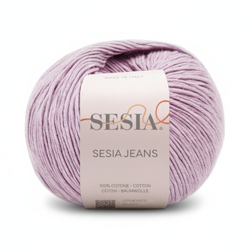 Garnnystan 100% kammad melerad bomull, Sesia Jeans - Rosa och lila nyanser
