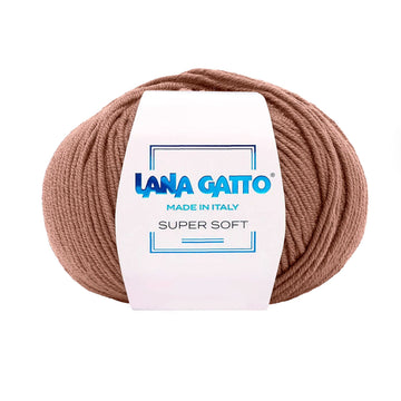 Gomitolo 100% Pura Lana Vergine Merino Extrafine, Lana Gatto - Marrone Naturale