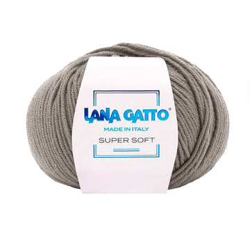 Gomitolo 100% Pura Lana Vergine Merino Extrafine, Lana Gatto - Tortora