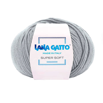 Gomitolo 100% Pura Lana Vergine Merino Extrafine, Lana Gatto - Grigio chiaro