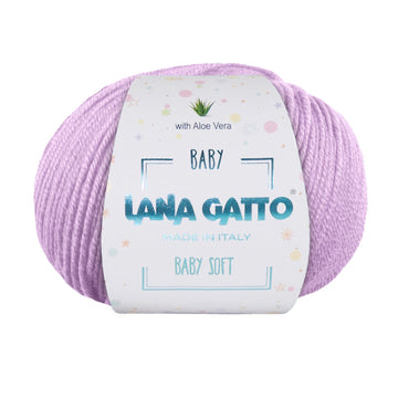 Gomitolo 100% Pura Lana Vergine Merino Extrafine con Aloe Vera, Lana Gatto - Lilla