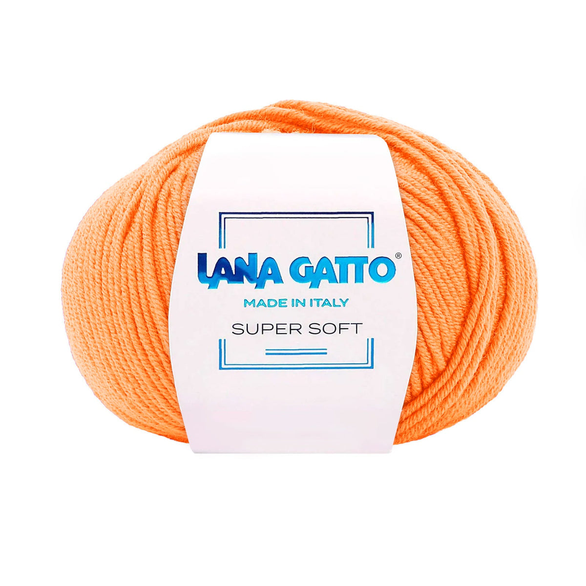 Gomitolo 100% Pura Lana Vergine Merino Extrafine, Lana Gatto - Arancione Chiaro