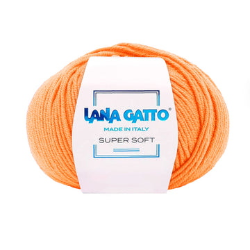 Gomitolo 100% Pura Lana Vergine Merino Extrafine, Lana Gatto - Arancione Chiaro