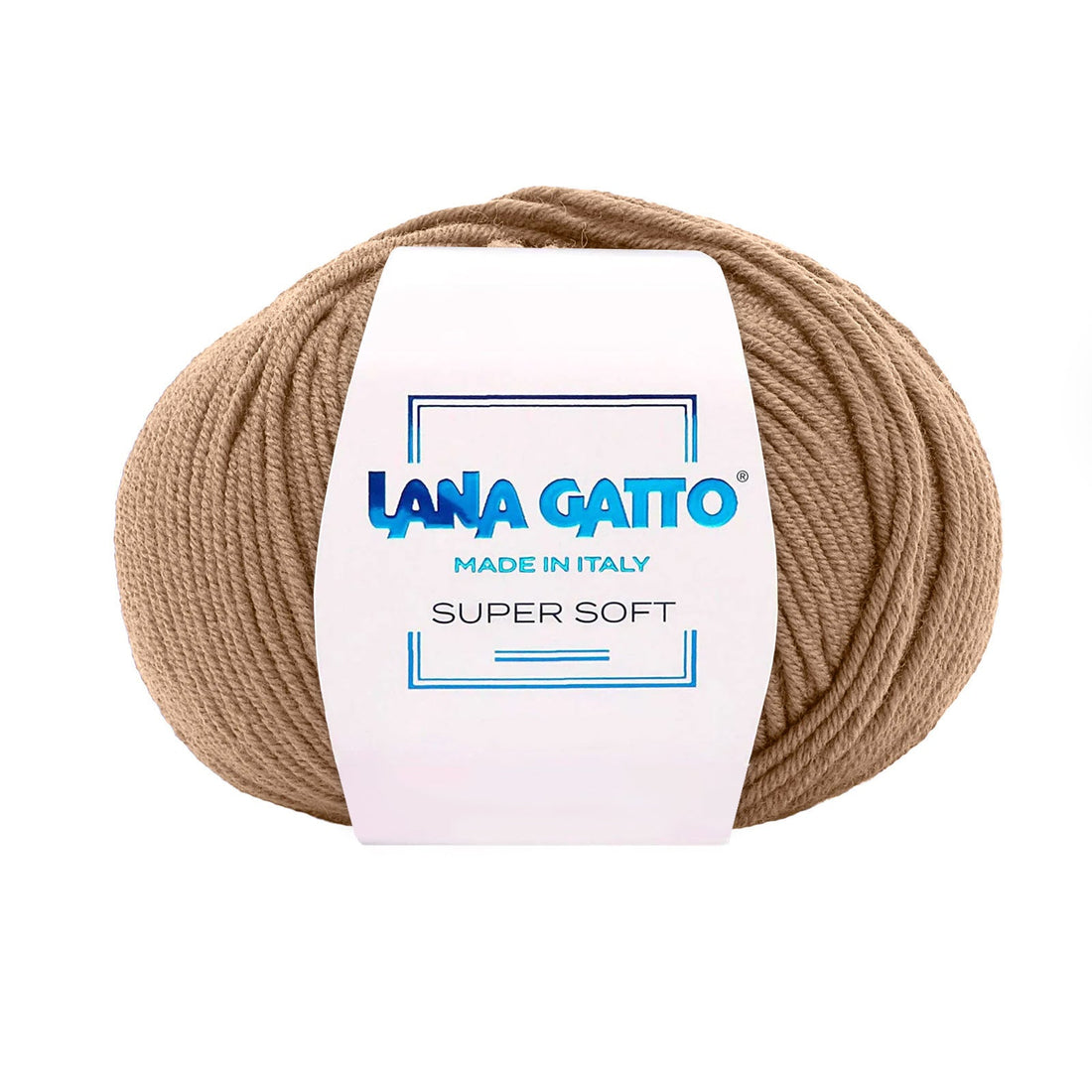 Gomitolo 100% Pura Lana Vergine Merino Extrafine, Lana Gatto - Marrone Chiaro