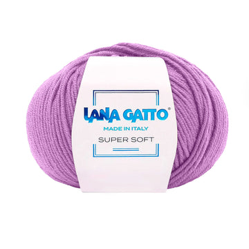 Gomitolo 100% Pura Lana Vergine Merino Extrafine, Lana Gatto - Tonalità Rosa e Viola