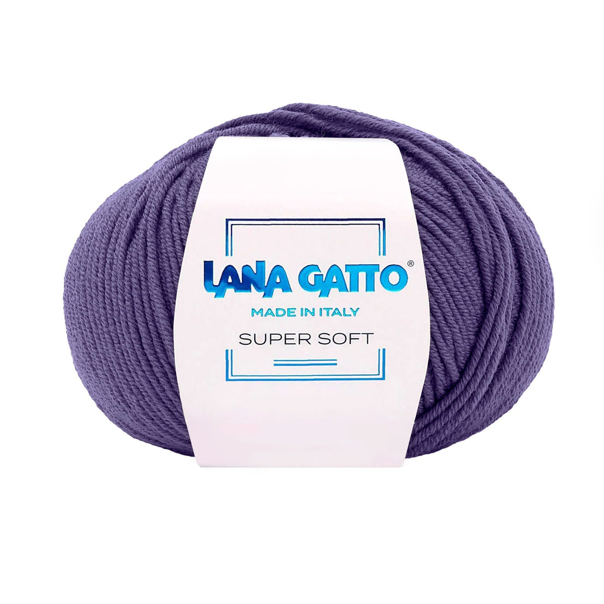 Gomitolo 100% Pura Lana Vergine Merino Extrafine, Lana Gatto - Viola Prugna