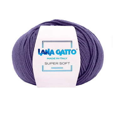 Gomitolo 100% Pura Lana Vergine Merino Extrafine, Lana Gatto - Viola Prugna