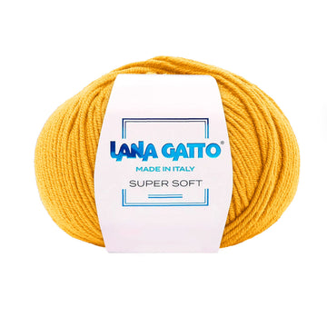 Gomitolo 100% Pura Lana Vergine Merino Extrafine, Lana Gatto - Giallo scuro