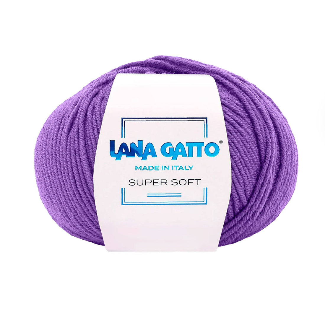 Gomitolo 100% Pura Lana Vergine Merino Extrafine, Lana Gatto - Viola Intenso