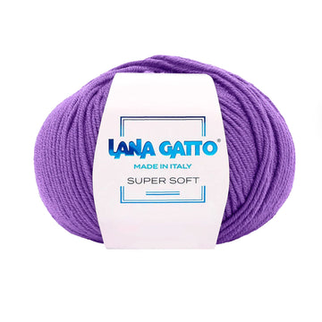 Gomitolo 100% Pura Lana Vergine Merino Extrafine, Lana Gatto - Viola Intenso
