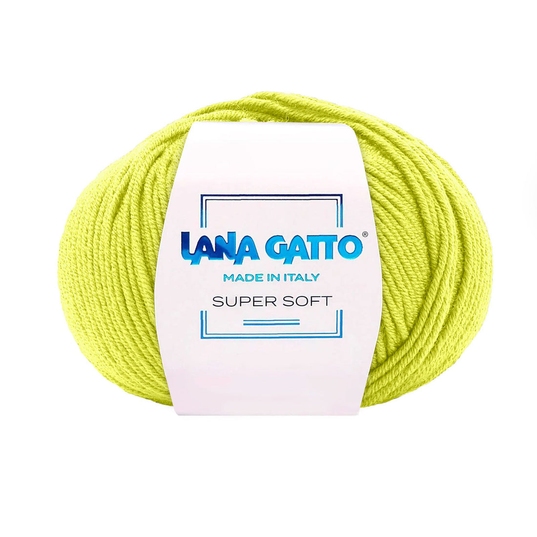 Gomitolo 100% Pura Lana Vergine Merino Extrafine, Lana Gatto - Verde acido