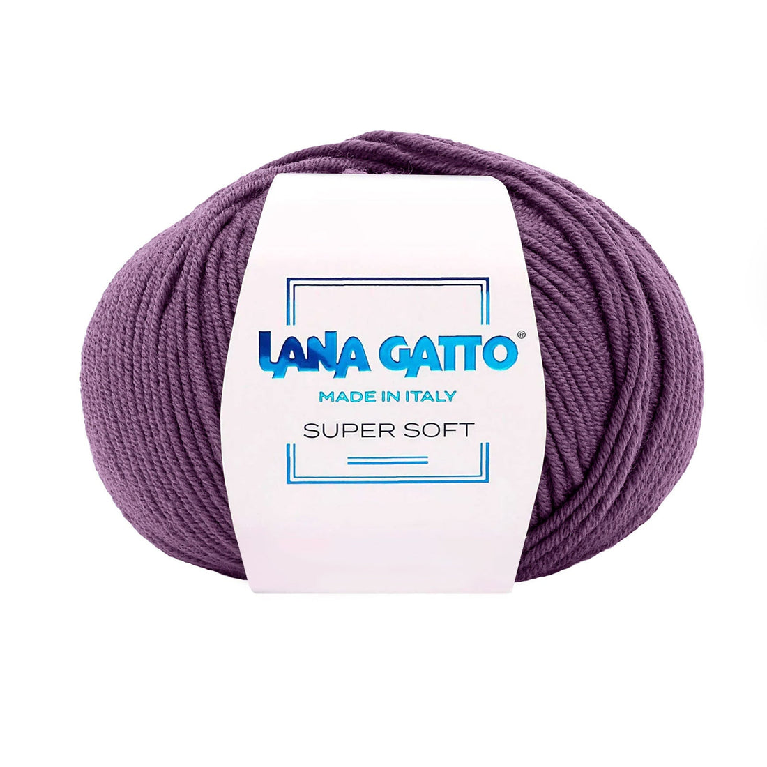 Gomitolo 100% Pura Lana Vergine Merino Extrafine, Lana Gatto - Viola Scuro
