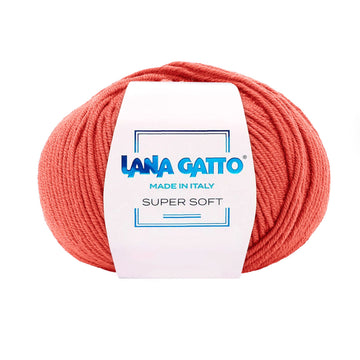 Gomitolo 100% Pura Lana Vergine Merino Extrafine, Lana Gatto - Rosso Chiaro