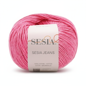 Gomitolo 100% Cotone pettinato melange, Sesia Jeans - Tonalità Rosa e Viola