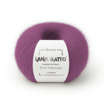 Garnnystan silke mohair, Lana Gatto - Rosa och lila nyanser