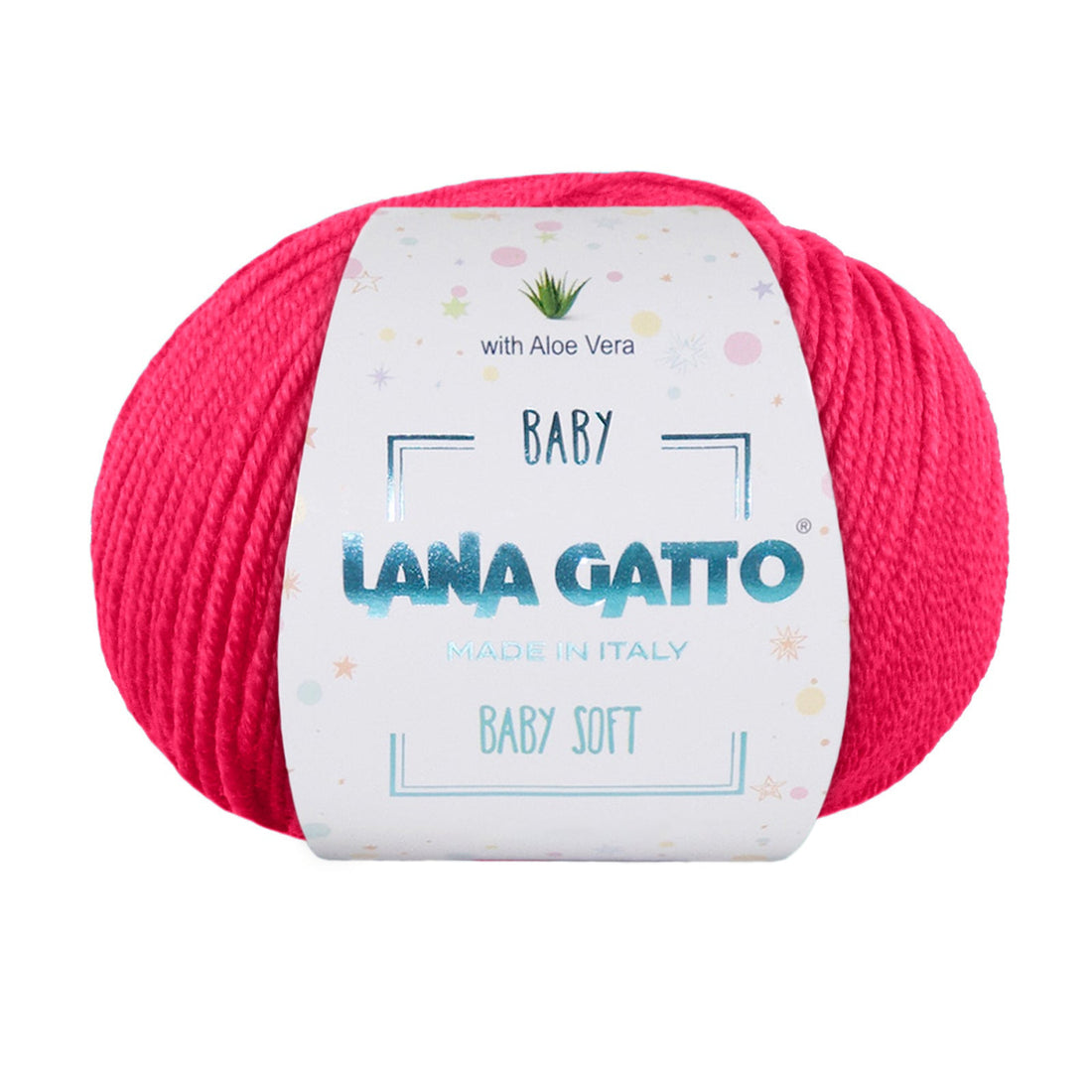 Gomitolo 100% Pura Lana Vergine Merino Extrafine con Aloe Vera, Lana Gatto - Corallo
