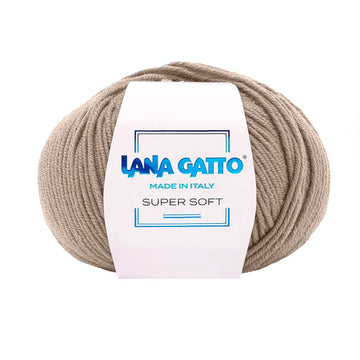 Gomitolo 100% Pura Lana Vergine Merino Extrafine, Lana Gatto - Beige Medio