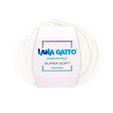 Gomitolo 100% Pura Lana Vergine Merino Extrafine, Lana Gatto - Naturale