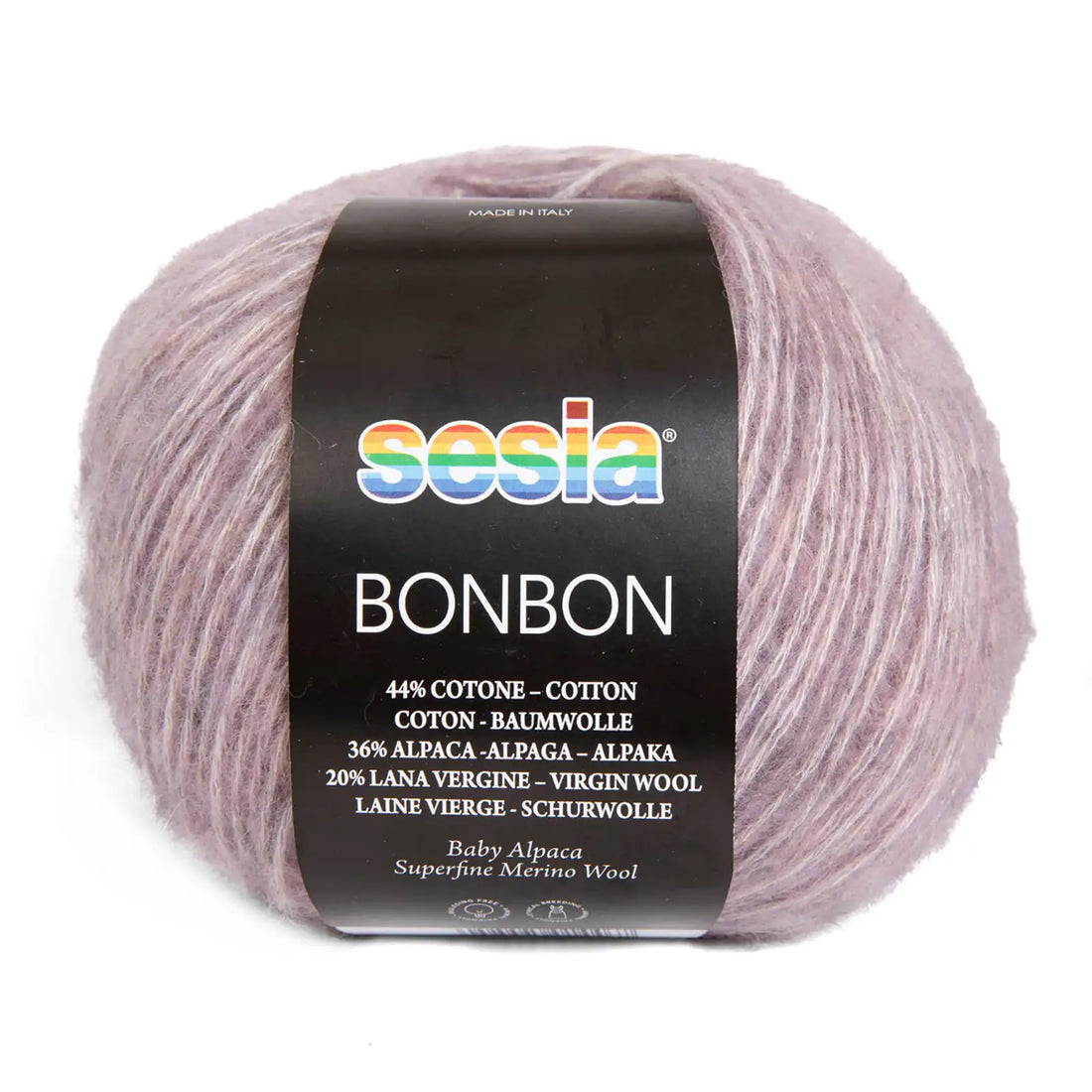 Gomitolo lana, alpaca, cotone, Sesia Bon Bon - Tonalità rosa e viola