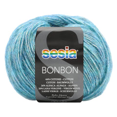 Garnnystan ull, alpaca och bomull, Sesia Bon Bon - Ljusblå och gröna nyanser