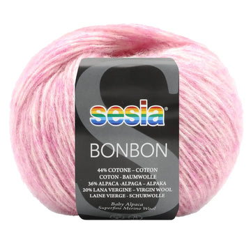 Wool, alpaca, cotton Knitting Yarn, Sesia Bon Bon - Cold Shades