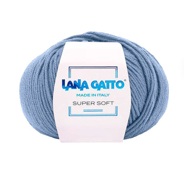 Gomitolo 100% Pura Lana Vergine Merino Extrafine, Lana Gatto - Azzurro Scuro