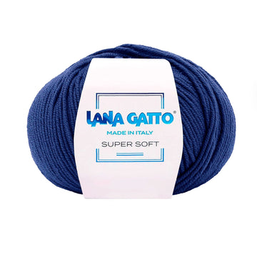 Gomitolo 100% Pura Lana Vergine Merino Extrafine Lana Gatto Linea Super Soft - Tonalità Blu - Blu - 14339 - Gomitolo