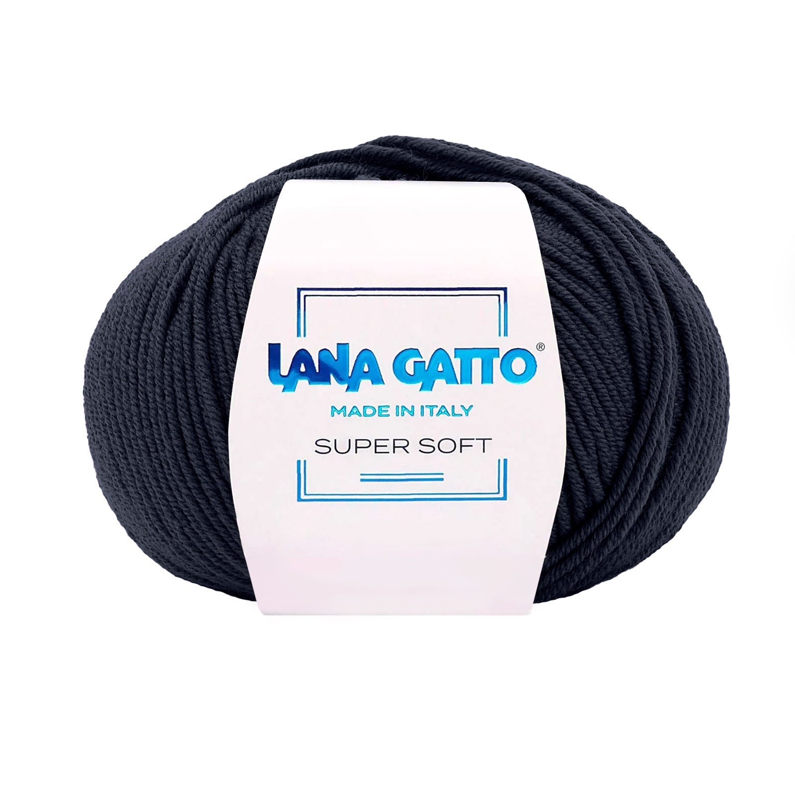 Gomitolo 100% Pura Lana Vergine Merino Extrafine Lana Gatto Linea Super Soft - Tonalità Blu - Blu - 10214 - Gomitolo
