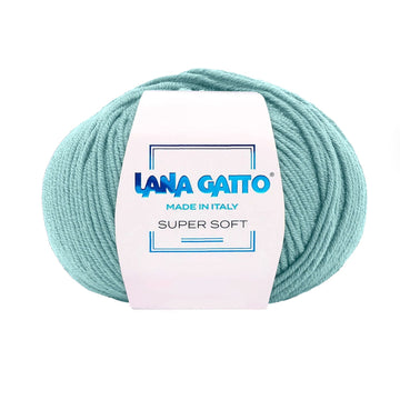 Gomitolo 100% Pura Lana Vergine Merino Extrafine, Lana Gatto - Azzurro Medio