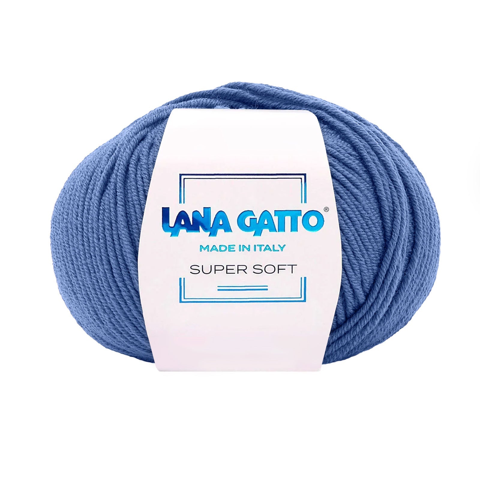 Gomitolo 100% Pura Lana Vergine Merino Extrafine Lana Gatto Linea Super Soft - Tonalità Blu - Blu - 14335 - Gomitolo