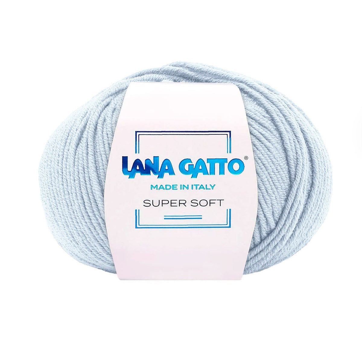 Gomitolo 100% Pura Lana Vergine Merino Extrafine, Lana Gatto - Azzurro Polvere