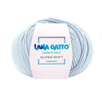 Gomitolo 100% Pura Lana Vergine Merino Extrafine, Lana Gatto - Azzurro Polvere