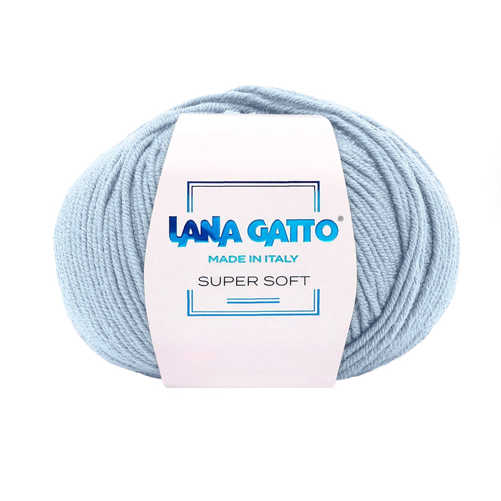 Gomitolo 100% Pura Lana Vergine Merino Extrafine Lana Gatto Linea Super Soft - Tonalità Blu - Azzurro - 14342 - Gomitolo