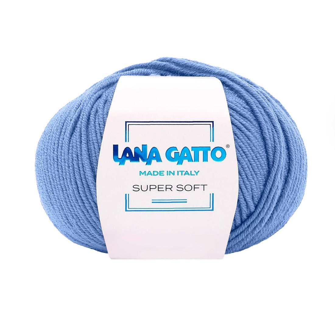 Gomitolo 100% Pura Lana Vergine Merino Extrafine, Lana Gatto - Azzurro Carta da zucchero