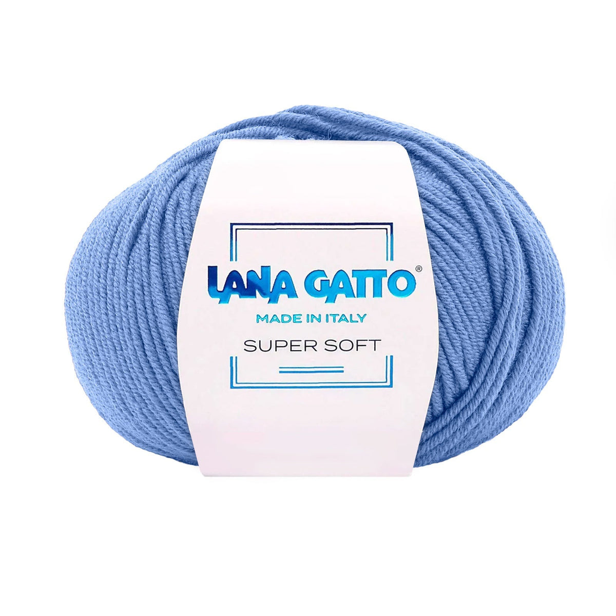 Gomitolo 100% Pura Lana Vergine Merino Extrafine, Lana Gatto - Azzurro Carta da zucchero